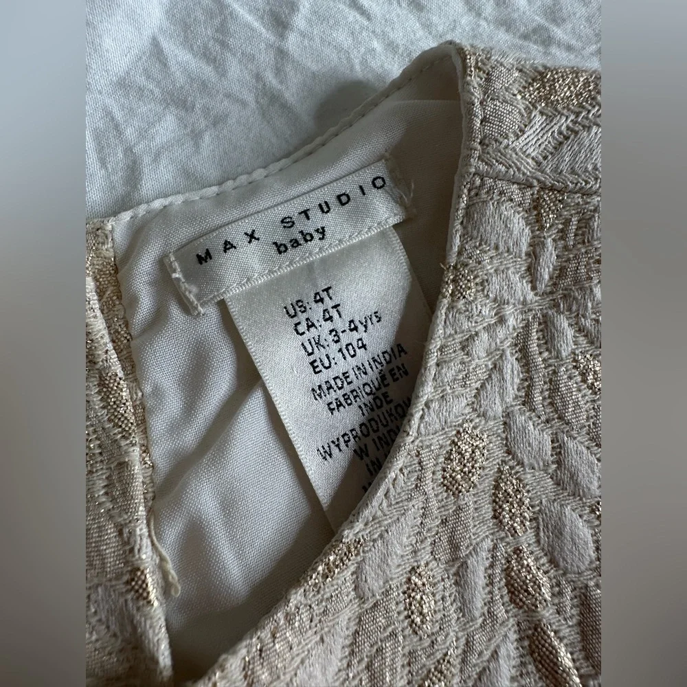 Max Studio Baby Golden dress Size 4T